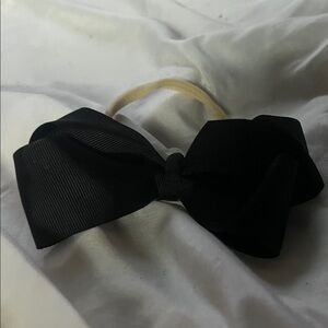Black Bow Hair Tie Elastic Ponytail Holder